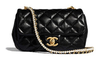 CHANEL Classic Flap CF Calfskin Crossbody Bag Shoulder Bag Women's Black