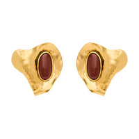 SAINT LAURENT Resin Metal Earrings Women's Gold