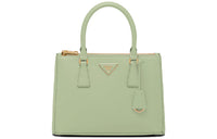 PRADA Galleria Killer Bag Leather Handbag Medium Size Women's Light Green