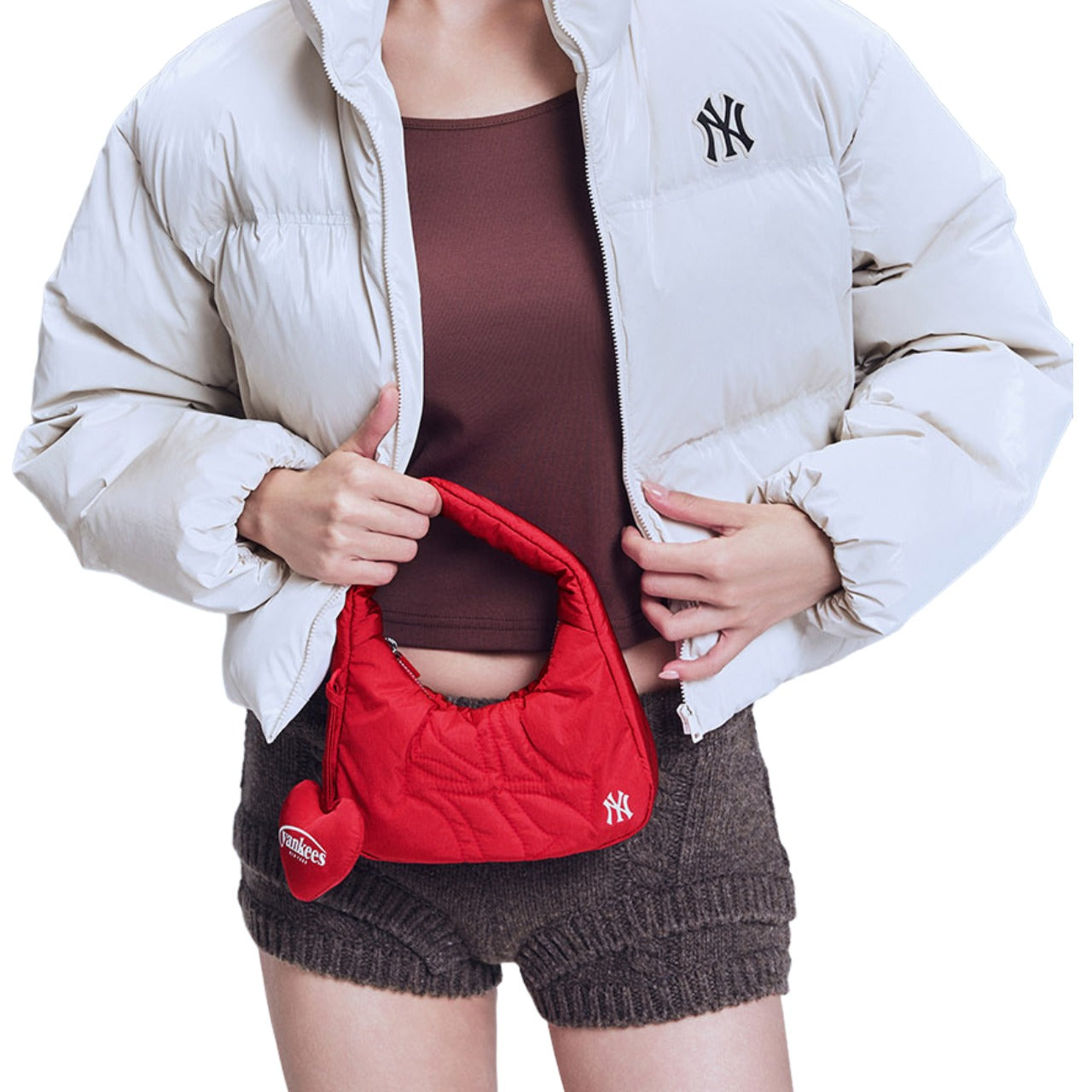 (WMNS) MLB Mini Shoulder Bag Stitched Seams New York Yankees 'Red' 3ABQSM16N-50RDS