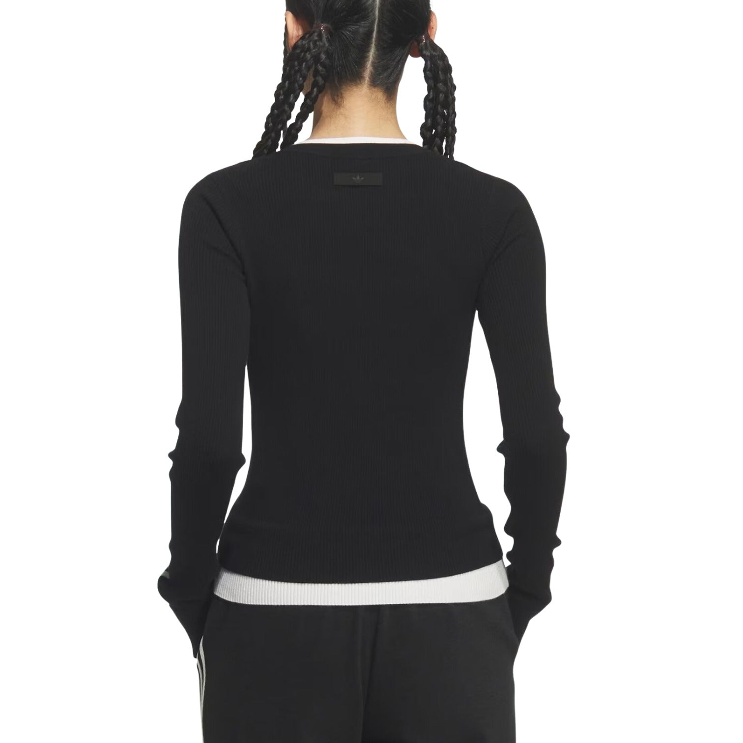 (WMNS) adidas Premium 3S Button Sweatshirt 'Black' KS5333