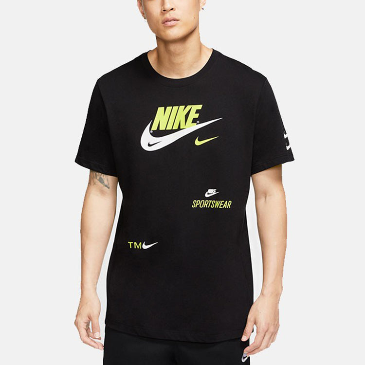Nike Alphabet Logo Sports Short Sleeve Black CU0079-010