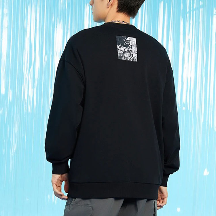 Li-Ning x Star War Crossover Sports Fashion Series Subject Printing Loose Round Neck Pullover Couple Style Black AWDS539-1