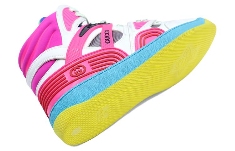 (WMNS) Gucci Basket High 'White Pink Blue' 661311-2SH80-9063