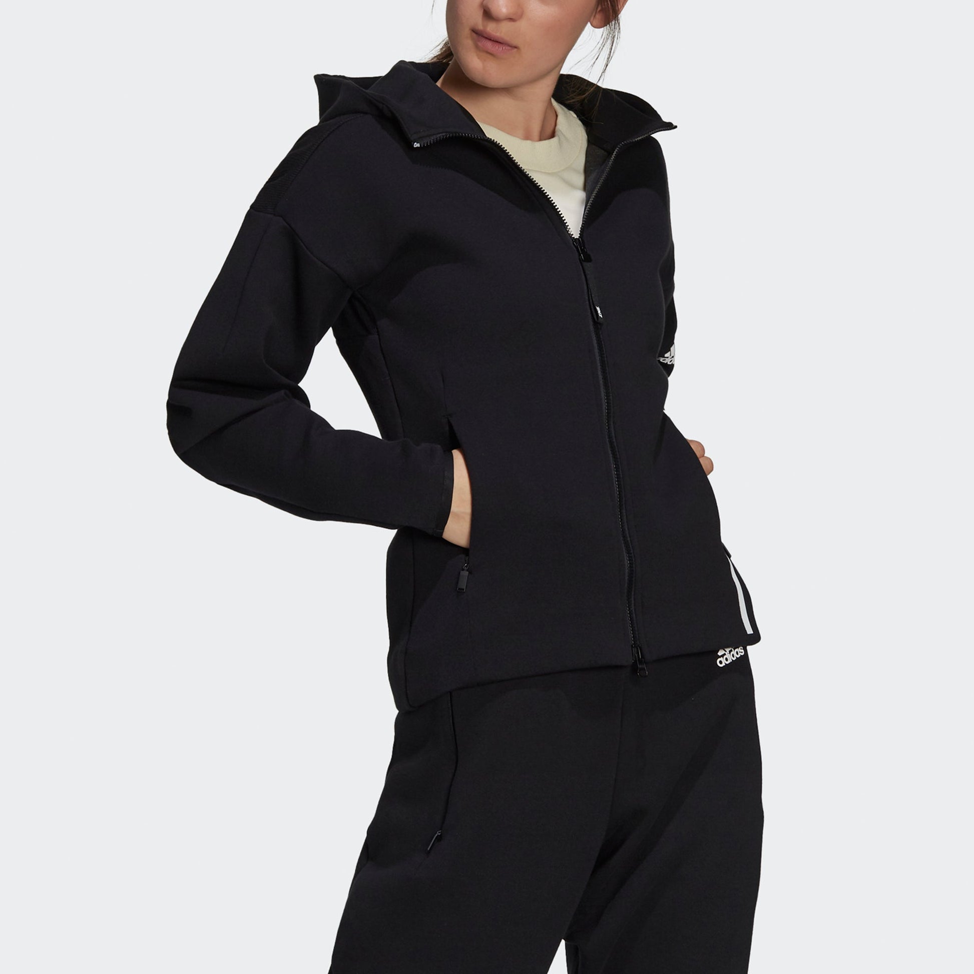 (WMNS) adidas Z.N.E. Sportswear Hoodie Asia Sizing 'Black' GT9759