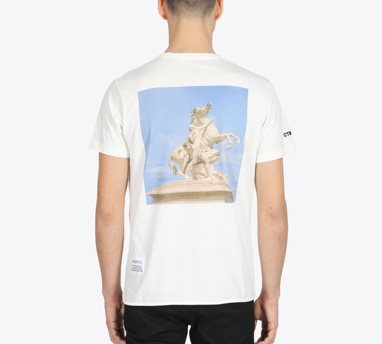 Men's HERON PRESTON Retro Alphabet Printing Short Sleeve White HMAA011S209140240188