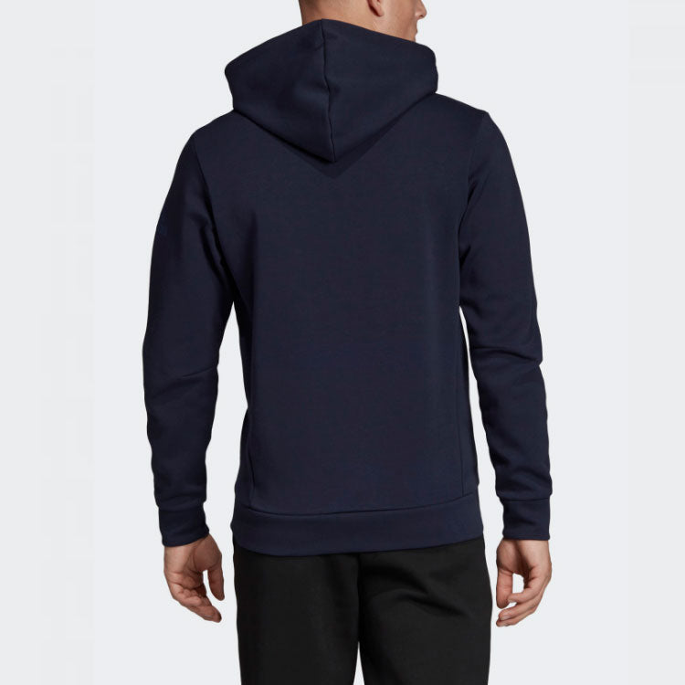 adidas Solid Color Sports Hooded Jacket Blue EB5271