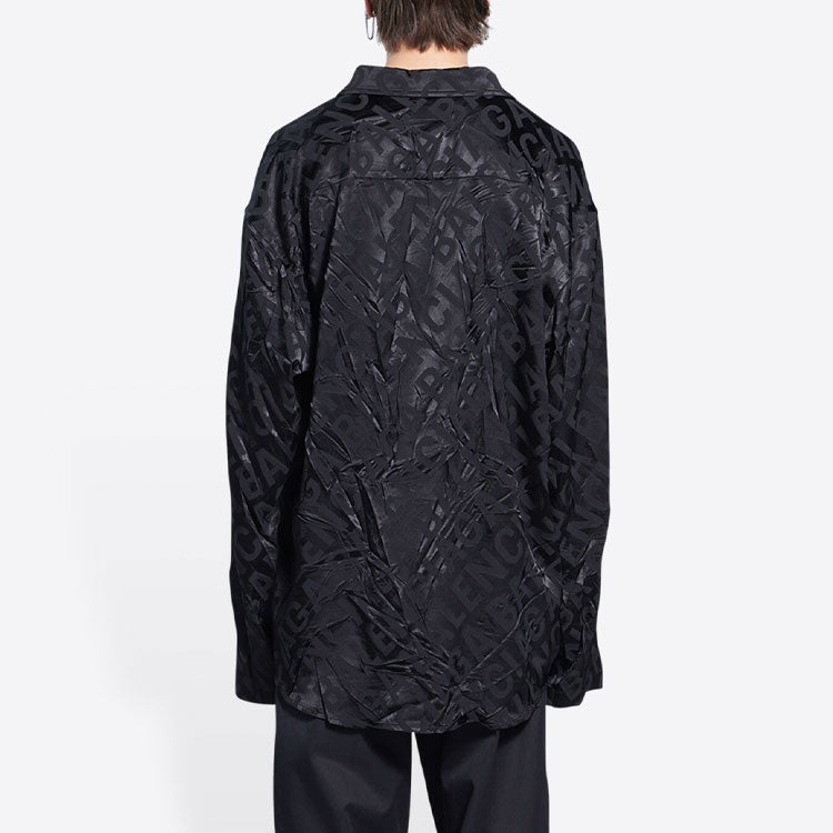 Balenciaga All Over Logo Minimal Shirt 'Black' 681812TLO581000