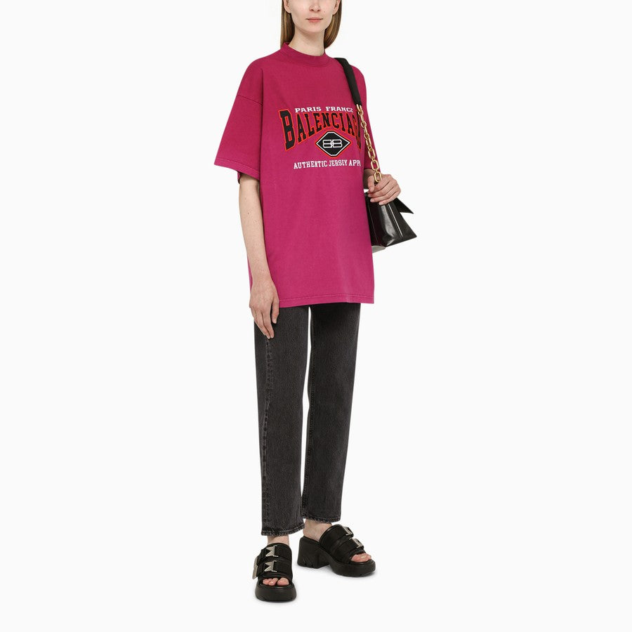 Balenciaga B Authentic Vintage Jersey Oversized T-Shirt 'Pink' 694576TMVA95566
