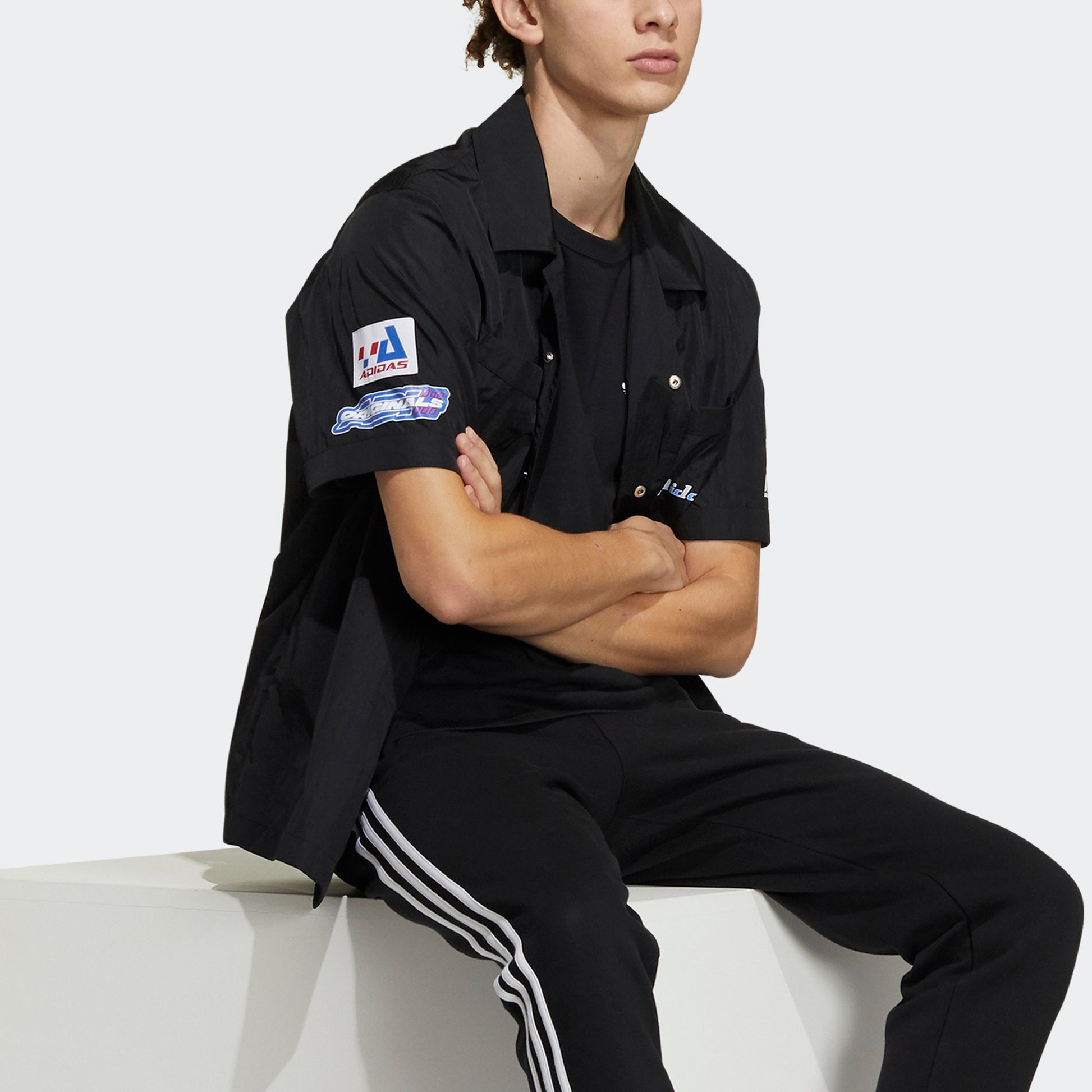 adidas originals Tgp Ss Shirt Contrasting Colors Logo Racing Short Sleeve Black H57828