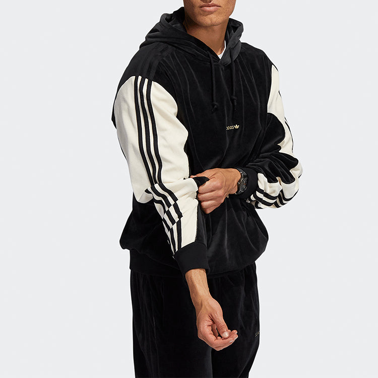 adidas originals Velour Hoody Velvet Contrasting Colors Black H31248