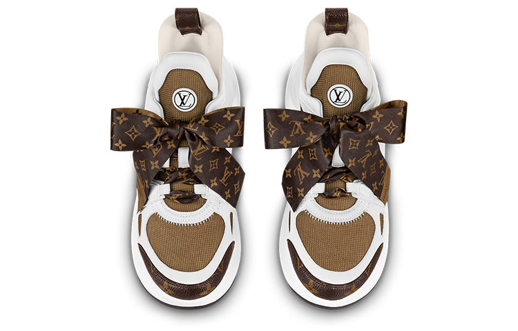 (WMNS) LOUIS VUITTON Archlight 1.0 Sneakers 'White Brown with Brown Ribbon' 1AACQB