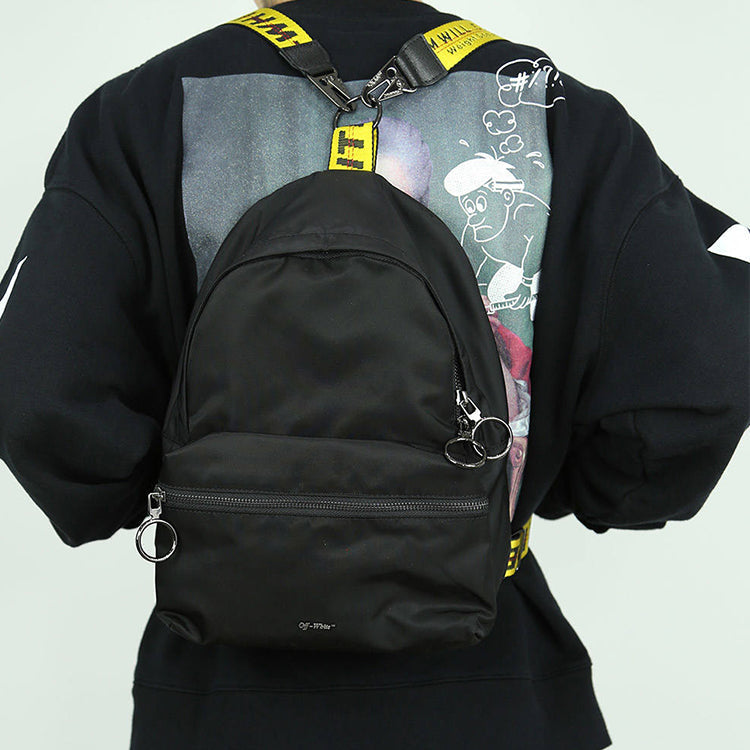 Off-White FW19 Mini Backpack Black/Yellow OMNB017E19E480021000