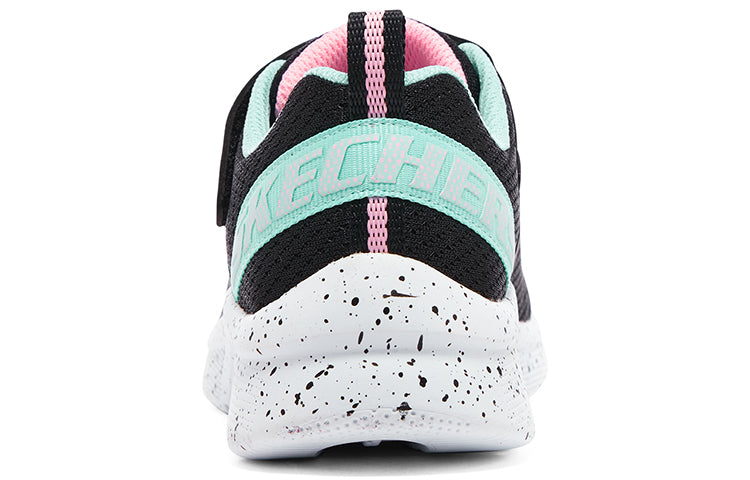 (GS) Skechers Microspec Lifestyle Shoes 'Black Turquoise White' 302488L-BKAQ