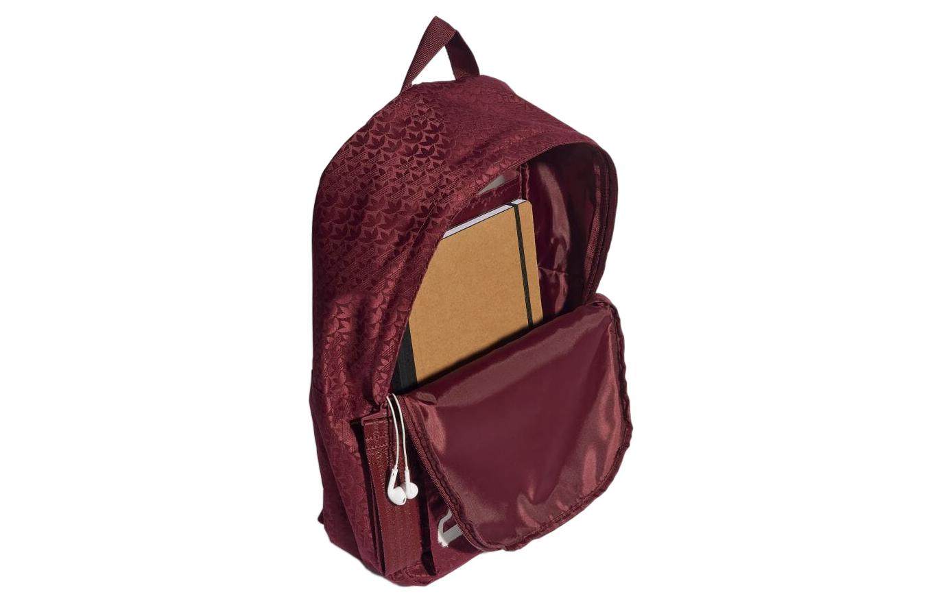 (WMNS) adidas Trefoil Jacquard Monogram Backpack 'Burgundy' IC2087