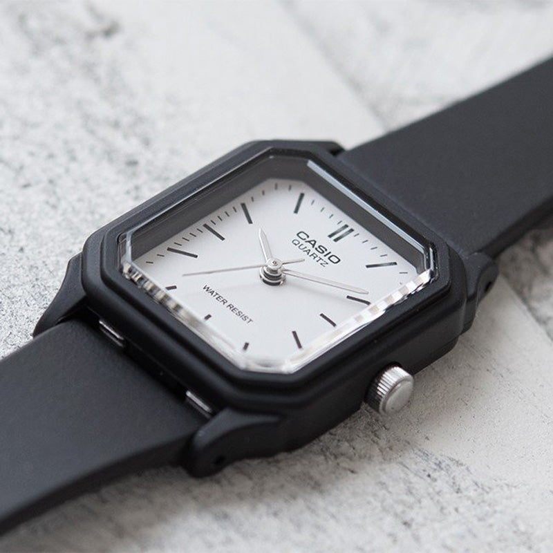 Casio Classic Square Analog Watch 'Black White' LQ-142-7E