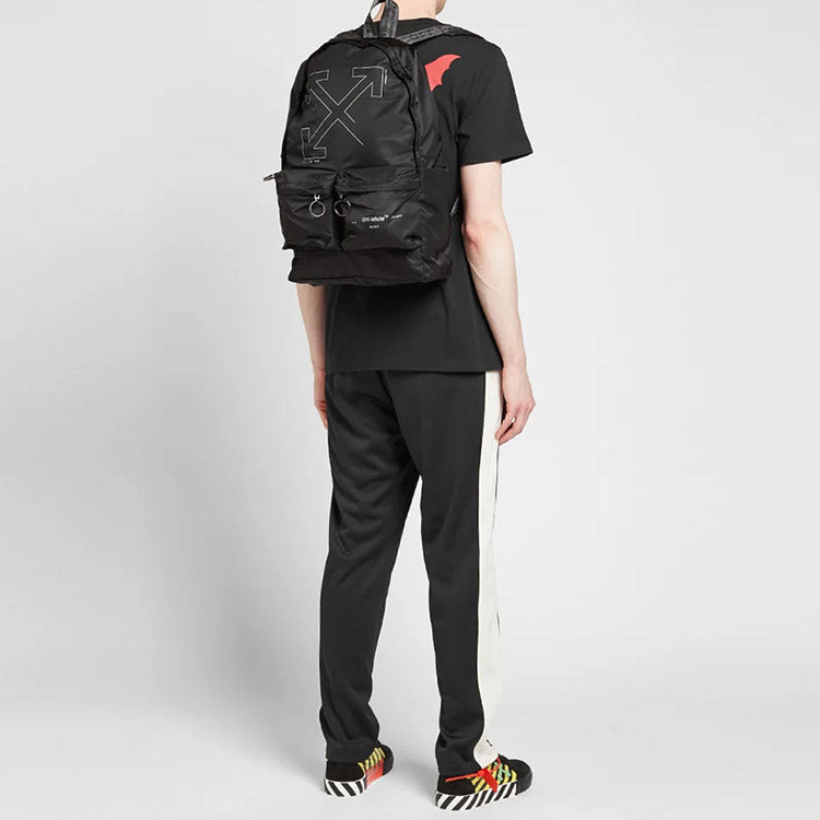 Off-White logo Printing Backpack Black OMNB003E19E480031091