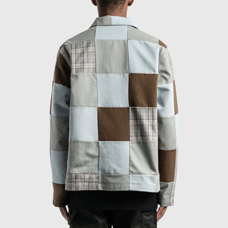Men's Stussy Patchwork zip Jacket Zipper Plaid 115521