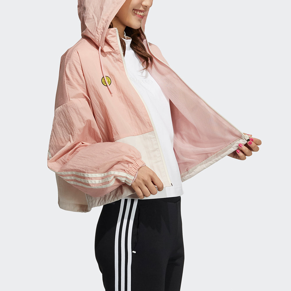 (WMNS) adidas neo x SMILEY Sportwears Windbreaker Jacket 'Pink White' HE7954