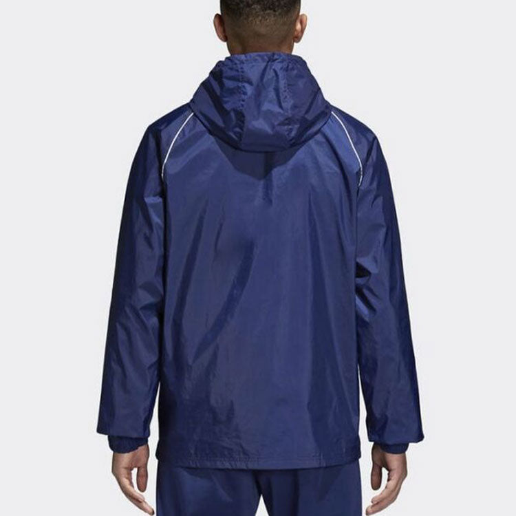 Men's adidas Logo Alphabet Printing Hooded Jacket Blue CV3694