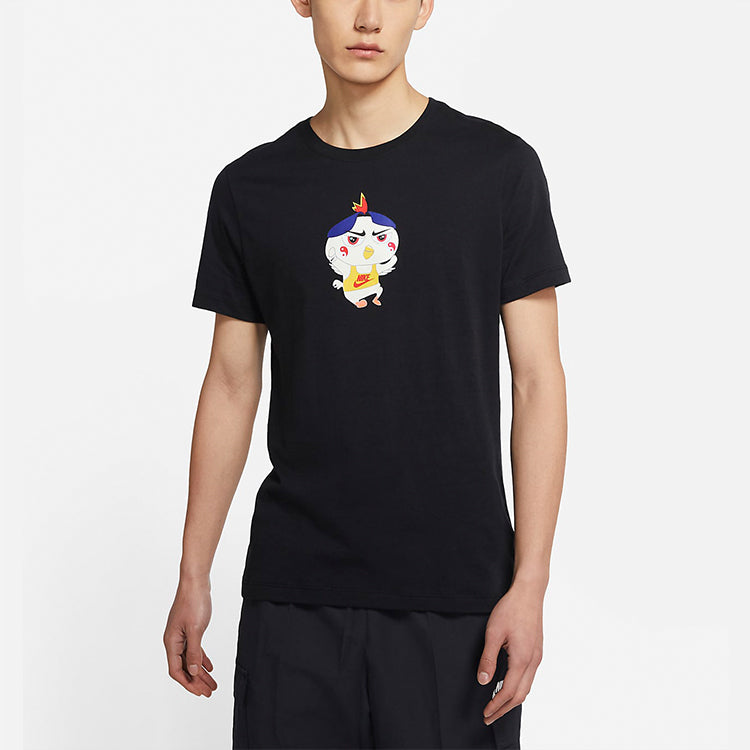 Nike Sportswear Cartoon Printing Sports Round Collar Male Black DD1322-010