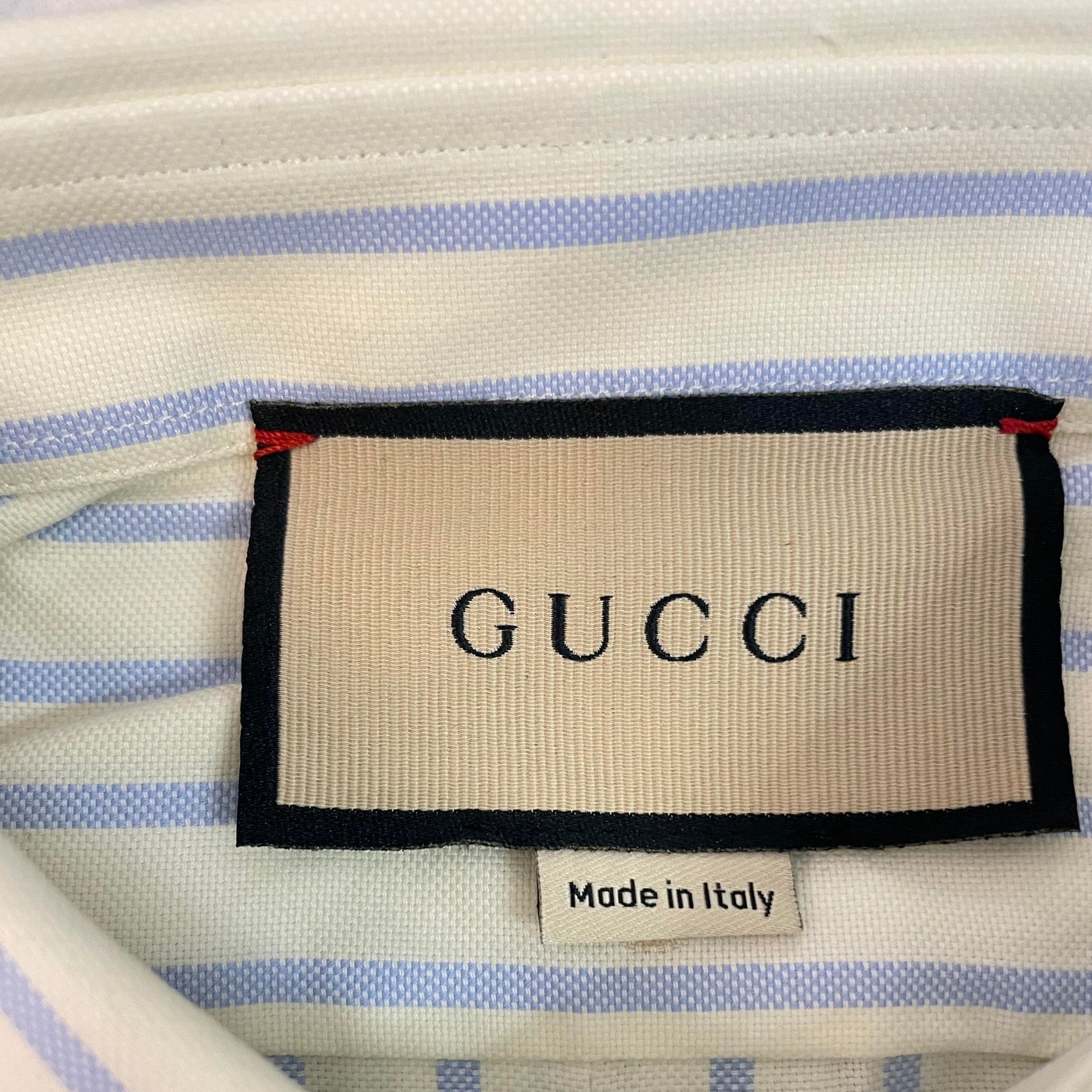 Gucci Striped Shirt With GG Patch 'Blue Ivory' 673493-ZAHIY-9738