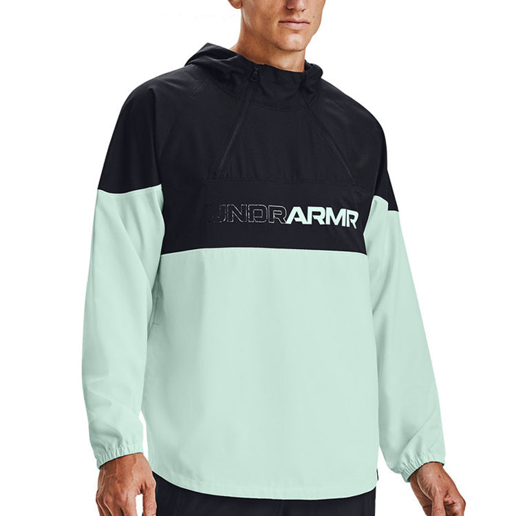 Men's Under Armour Futures Mixed Anorak Jacket Black Green 1358231-002