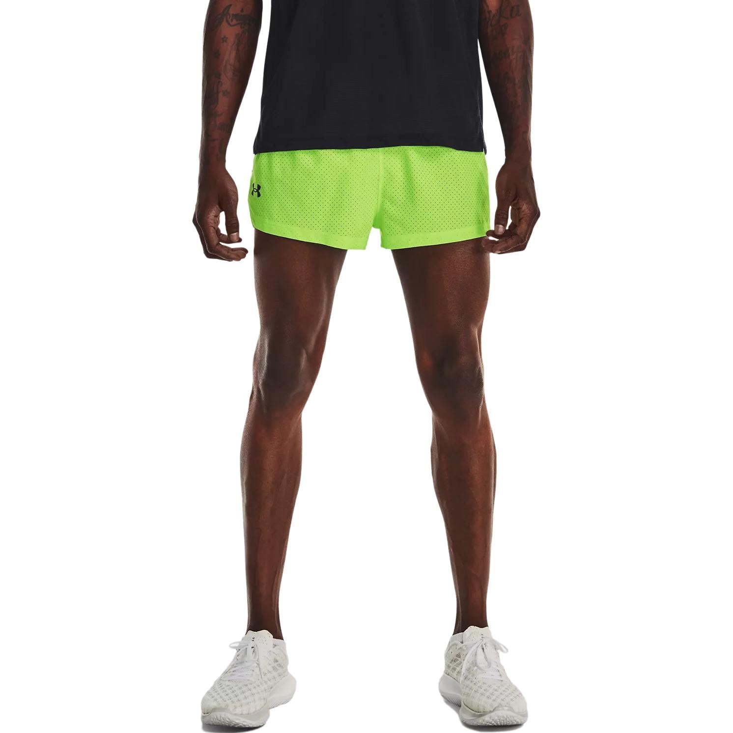 Under Armour Launch Split 3 inch Running Shorts 'Neon Green' 1377813-369