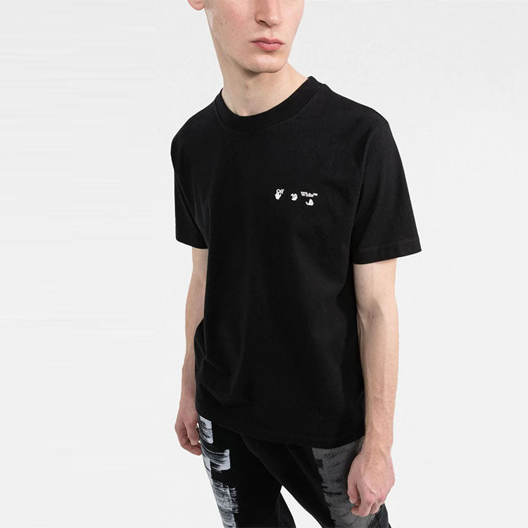 Off-White SS22 Logo Printing Short Sleeve Black OMAA027C99JER0041001