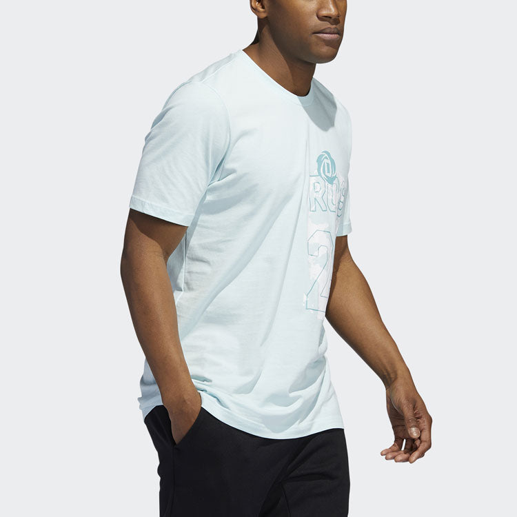 Men's adidas x Ross Crossover Basketball Sports Short Sleeve Mint Green T-Shirt GU2711