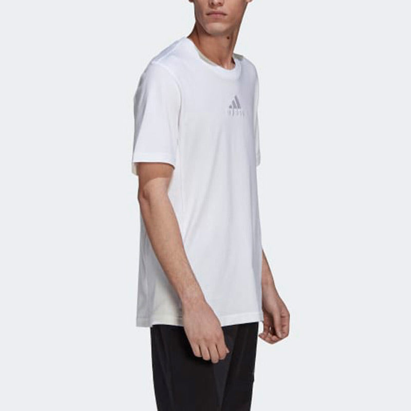 Men's adidas Internal Tee Athleisure Casual Sports Solid Color Logo Breathable Short Sleeve White T-Shirt HJ9806