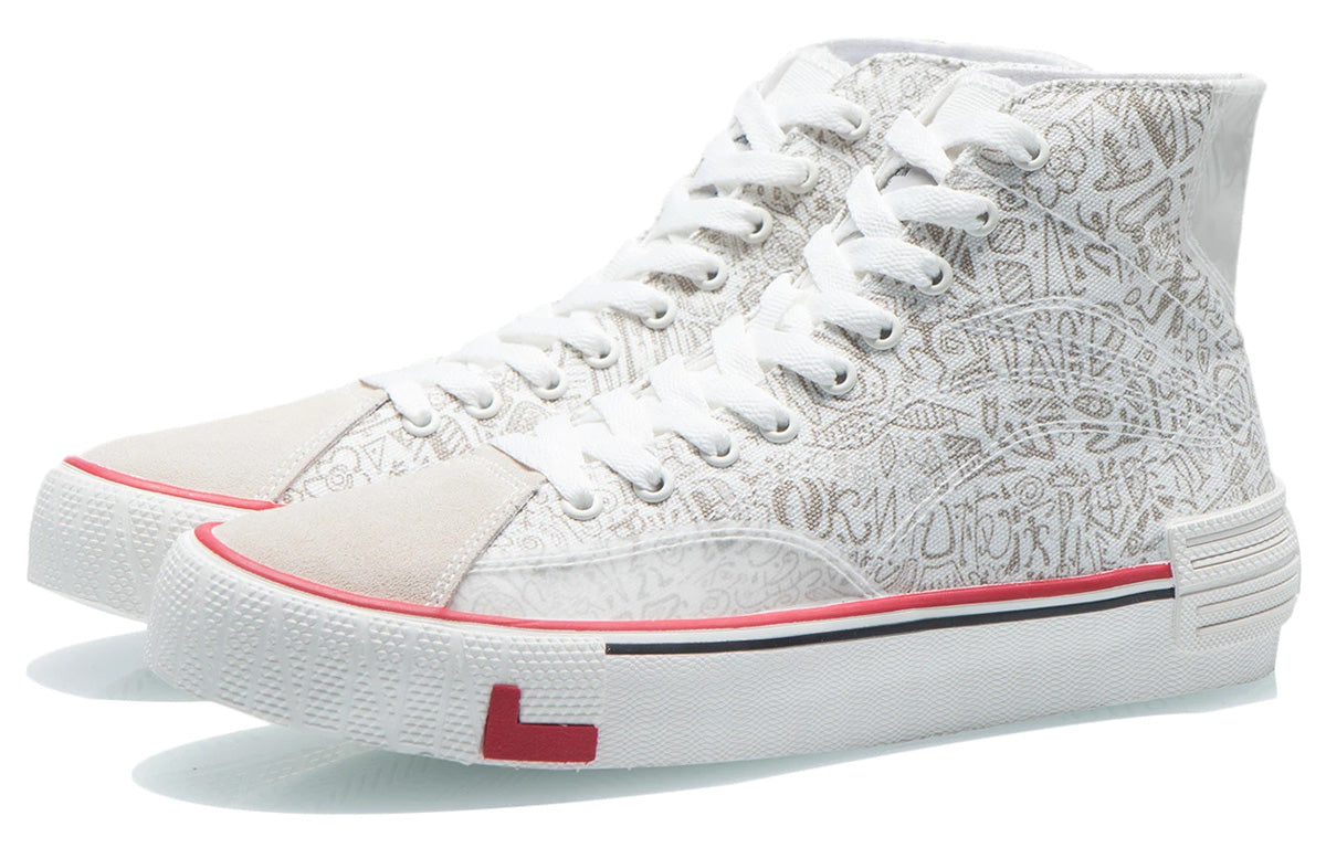 (WMNS) Li-Ning Weiwu Canvas Hi Shoes 'White Silver' AECR012-1