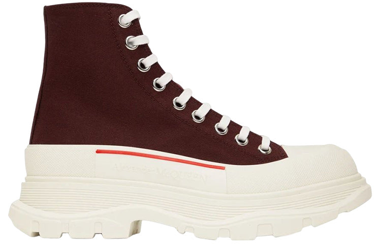 Alexander McQueen Tread Slick Boots 'Burgundy White' 705659W4V312090