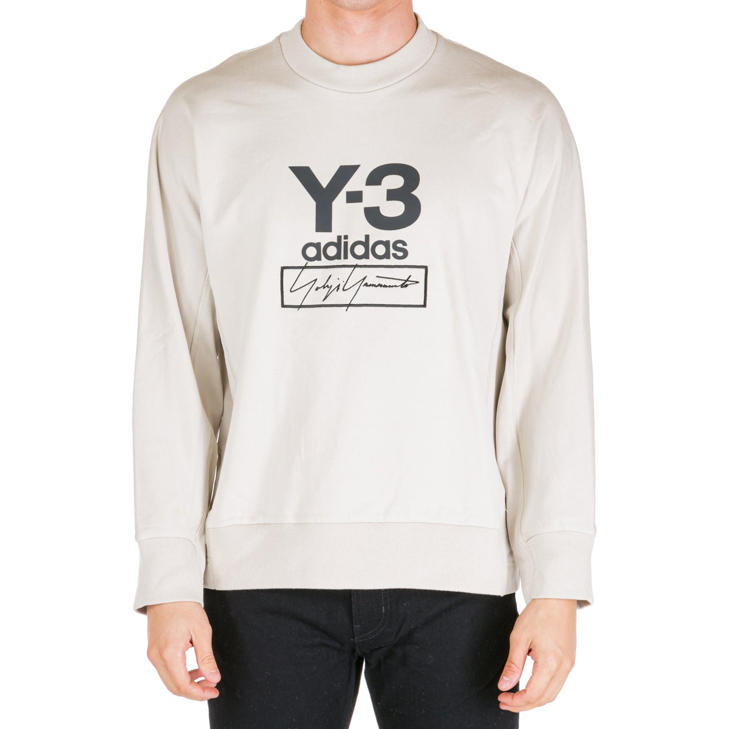 Men's Y-3 Signature Printing Logo Beige FJ0433