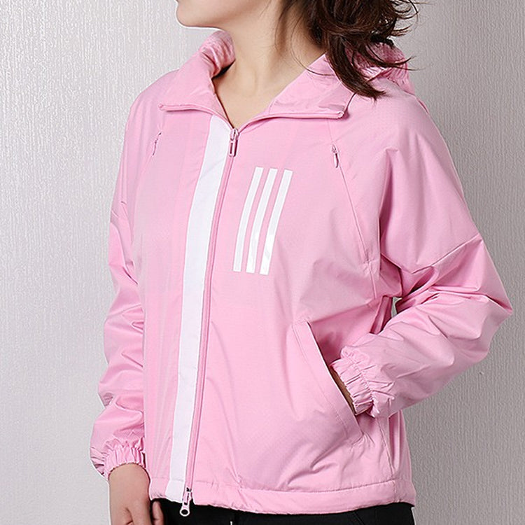(WMNS) adidas W.N.D. JKT FL hooded track Jacket Pink DZ0036