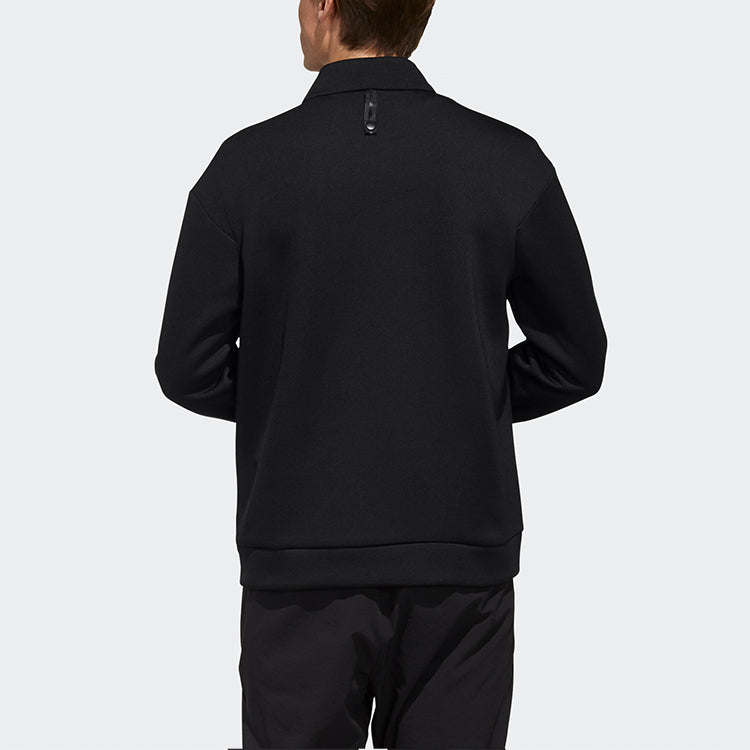 adidas Cap Bomber SweaA Casual Solid Color Zipper Outdoor Jacket Black EH4944
