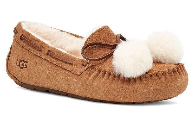 (WMNS) UGG Dakota Bow Pom 'Chestnut' 1124030-CHE