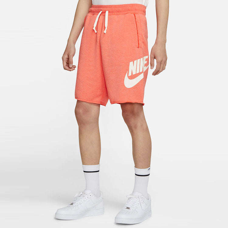 Nike Sportswear Logo Printing Drawstring Sports Shorts Orange AR2376-842