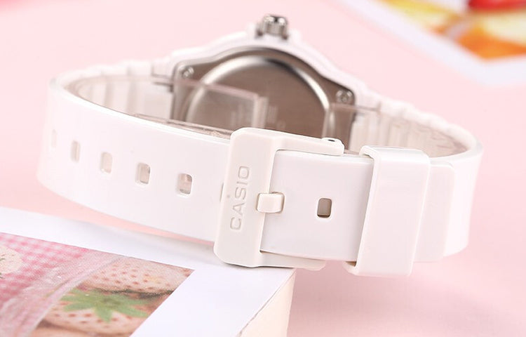 CASIO Waterproof Sports Pink DialWhite Strap PinkWhite Analog LRW-200H-4E3