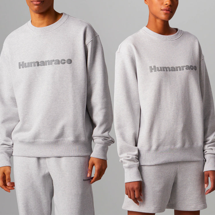 adidas x Pharrell Humanrace Logo Sweatshirt 'Light Grey' HI5543