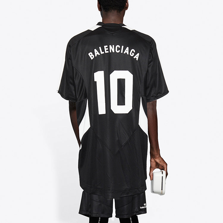 Balenciaga Soccer T-Shirt 'Black/White' 641665TJV051070