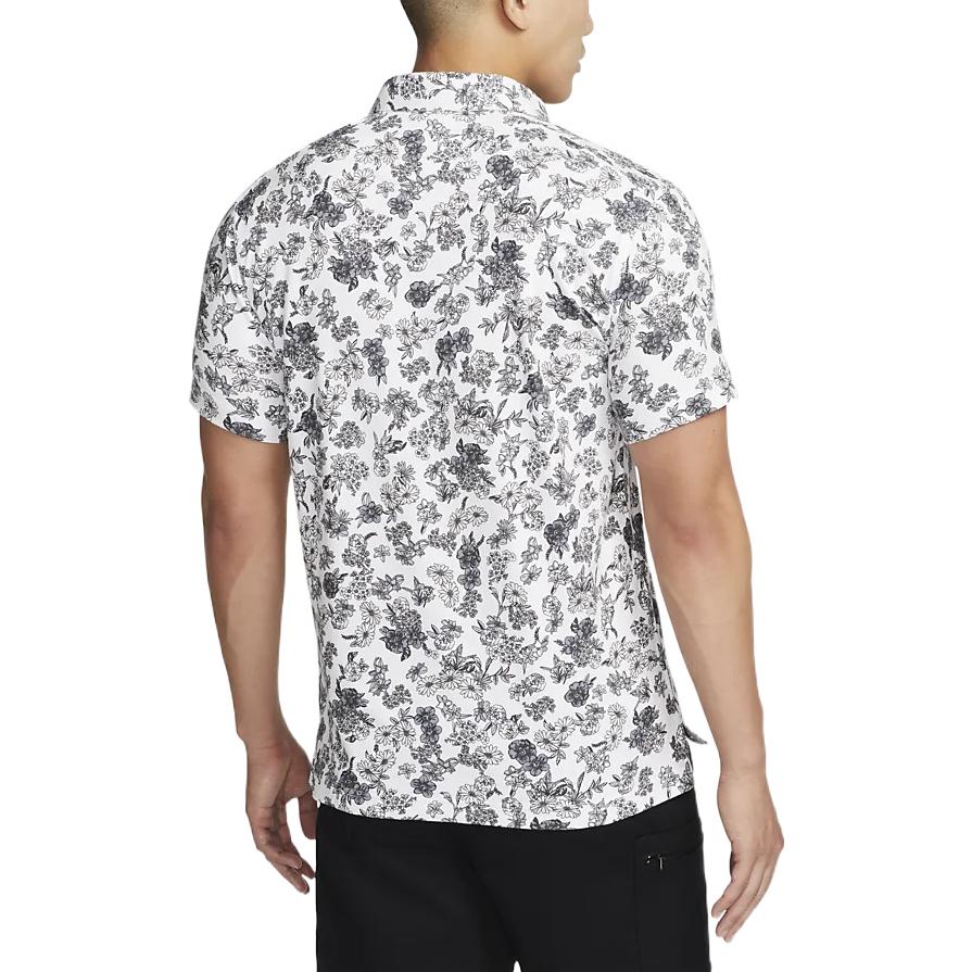 Men's Nike Floral Printing Full Print Lapel Pullover Short Sleeve Polo Shirt DH0941-100