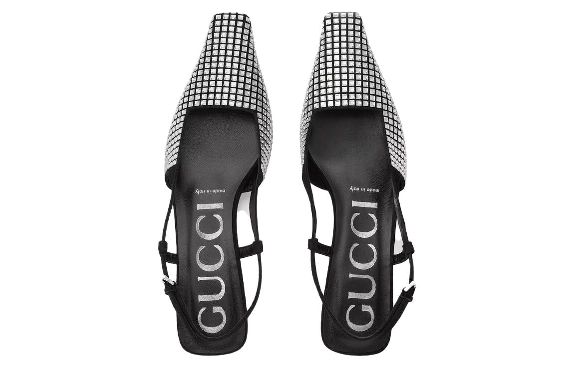 (WMNS) Gucci Slingback Pump with Crystals 'Black' 679364-C2000-1000