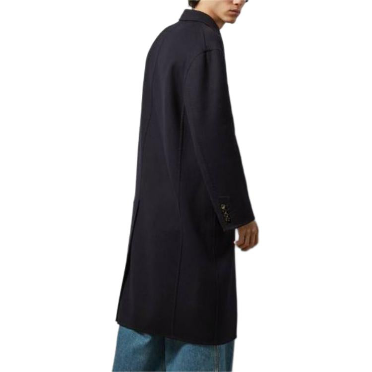 Gucci Lightweight Wool Coat With Web Label 'Dark Blue' 762017-ZAKE3-4440