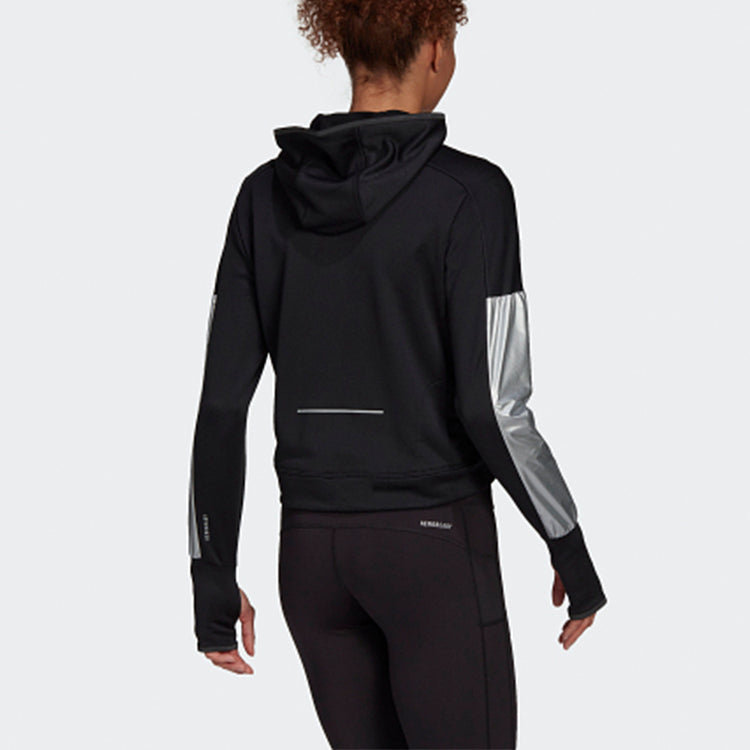(WMNS) adidas Space Hoodie Running Sports Black GK6994