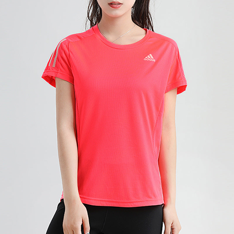 (WMNS) adidas Own The Run Tee Casual Sports Round Neck Breathable Short Sleeve Red FT2404