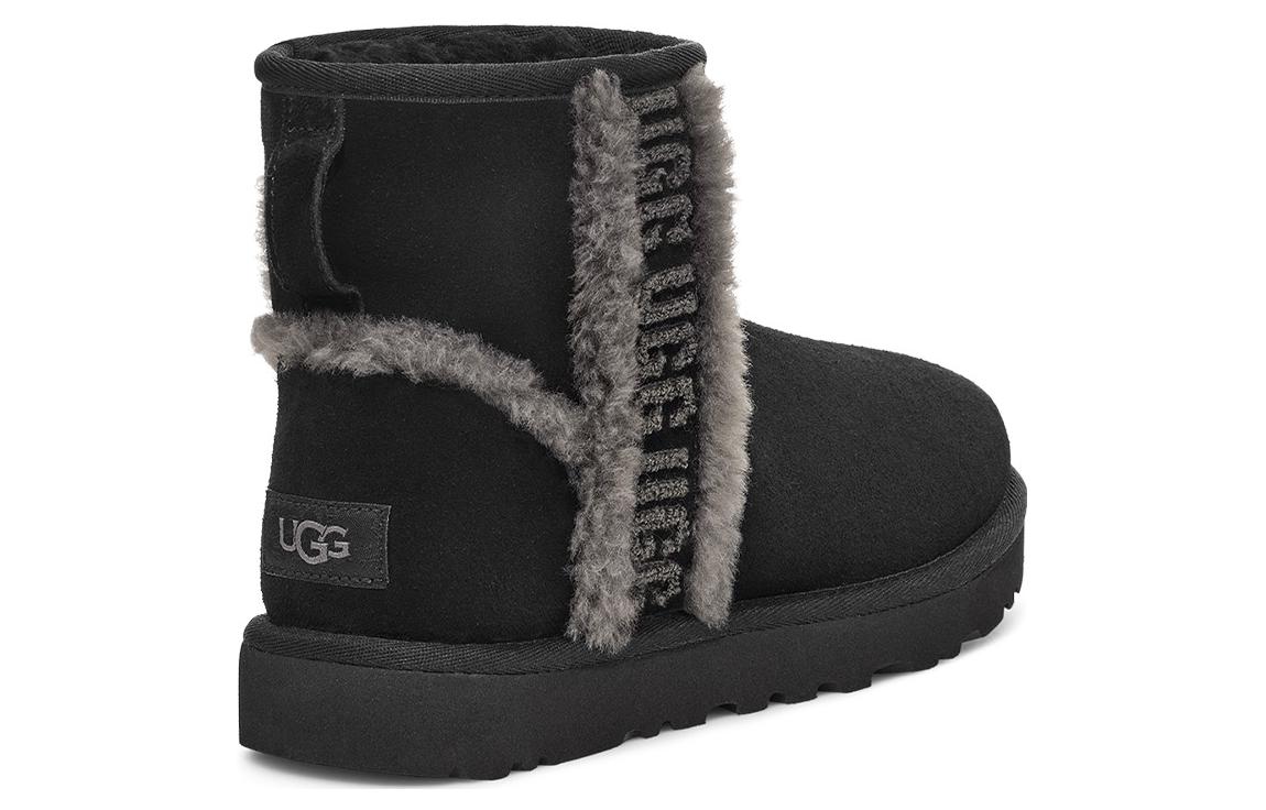 (WMNS) UGG Classic Mini Shearling Logo 'Black' 1153473-BLK