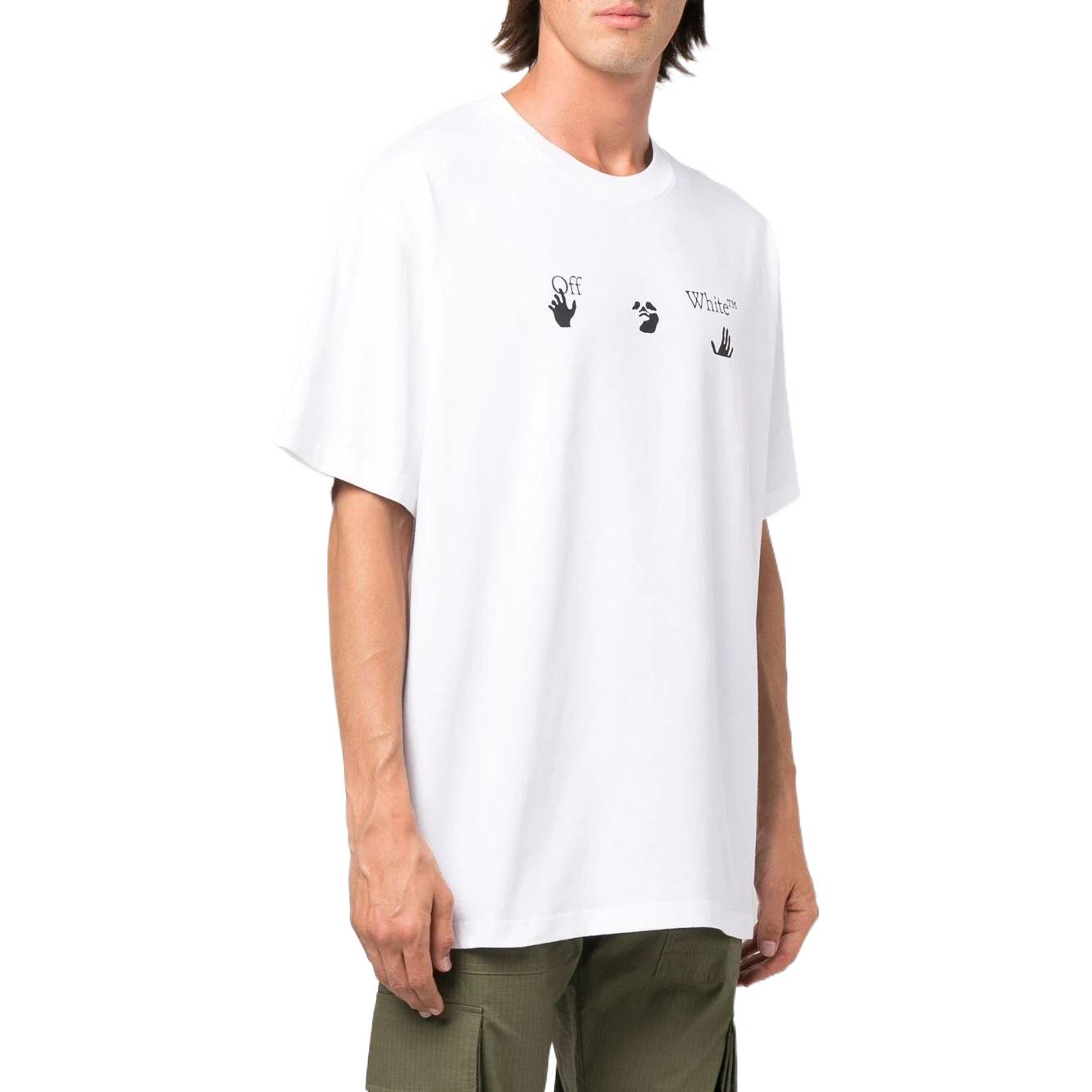 Off-White SS22 Logo Printing Short Sleeve Loose Fit White T-Shirt OMAA038C99JER0070110