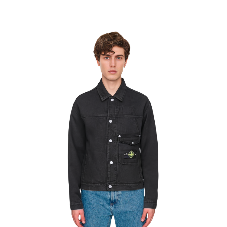 Supreme x STONE ISLAND FW23 Week10 Denim Trucker Jacket Logo 'Black' SUP-FW23-170