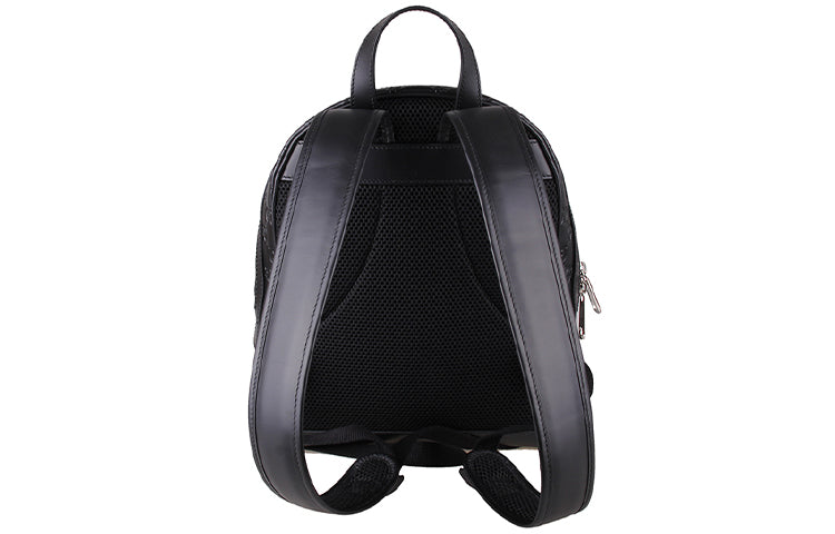 Gucci Logo Embossing Cowhide Schoolbag Backpack Black Minimalistic Classic 450967-CWCQN-1000